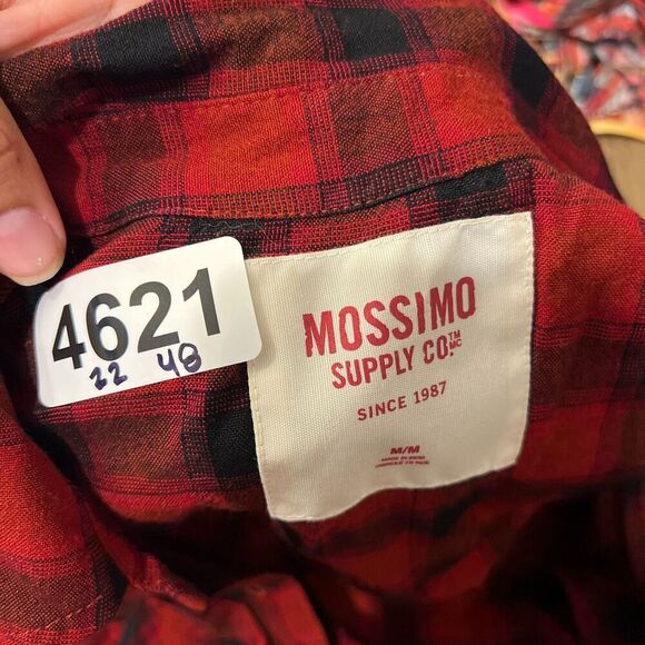 Mossimo Women Red Shirt Dress M Plaid Button Up Sleeveless N-Neck Gorpcore Vtg - Picture 11 of 11